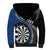 Personalised New Zealand Darts Sherpa Hoodie Koru Tribal Tattoo and Silver Fern Maori Pattern Blue Color