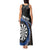 Personalised New Zealand Darts Tank Maxi Dress Koru Tribal Tattoo and Silver Fern Maori Pattern Blue Color