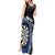 Personalised New Zealand Darts Tank Maxi Dress Koru Tribal Tattoo and Silver Fern Maori Pattern Blue Color