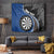 Personalised New Zealand Darts Tapestry Koru Tribal Tattoo and Silver Fern Maori Pattern Blue Color