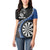 Personalised New Zealand Darts Women Polo Shirt Koru Tribal Tattoo and Silver Fern Maori Pattern Blue Color