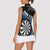 Personalised New Zealand Darts Women Sleeveless Polo Shirt Koru Tribal Tattoo and Silver Fern Maori Pattern Blue Color