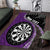 Personalised New Zealand Darts Area Rug Koru Tribal Tattoo and Silver Fern Maori Pattern Purple Color