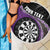 Personalised New Zealand Darts Beach Blanket Koru Tribal Tattoo and Silver Fern Maori Pattern Purple Color