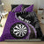 Personalised New Zealand Darts Bedding Set Koru Tribal Tattoo and Silver Fern Maori Pattern Purple Color