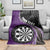 Personalised New Zealand Darts Blanket Koru Tribal Tattoo and Silver Fern Maori Pattern Purple Color