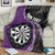 Personalised New Zealand Darts Blanket Koru Tribal Tattoo and Silver Fern Maori Pattern Purple Color