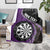 Personalised New Zealand Darts Blanket Koru Tribal Tattoo and Silver Fern Maori Pattern Purple Color