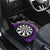 Personalised New Zealand Darts Car Mats Koru Tribal Tattoo and Silver Fern Maori Pattern Purple Color