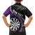 Personalised New Zealand Darts Kid Hawaiian Shirt Koru Tribal Tattoo and Silver Fern Maori Pattern Purple Color