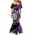 Personalised New Zealand Darts Mermaid Dress Koru Tribal Tattoo and Silver Fern Maori Pattern Purple Color