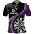 Personalised New Zealand Darts Polo Shirt Koru Tribal Tattoo and Silver Fern Maori Pattern Purple Color