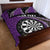 Personalised New Zealand Darts Quilt Bed Set Koru Tribal Tattoo and Silver Fern Maori Pattern Purple Color