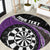 Personalised New Zealand Darts Round Carpet Koru Tribal Tattoo and Silver Fern Maori Pattern Purple Color