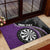 Personalised New Zealand Darts Rubber Doormat Koru Tribal Tattoo and Silver Fern Maori Pattern Purple Color