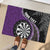 Personalised New Zealand Darts Rubber Doormat Koru Tribal Tattoo and Silver Fern Maori Pattern Purple Color