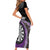 Personalised New Zealand Darts Short Sleeve Bodycon Dress Koru Tribal Tattoo and Silver Fern Maori Pattern Purple Color