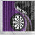 Personalised New Zealand Darts Shower Curtain Koru Tribal Tattoo and Silver Fern Maori Pattern Purple Color