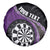 Personalised New Zealand Darts Spare Tire Cover Koru Tribal Tattoo and Silver Fern Maori Pattern Purple Color