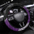 New Zealand Darts Steering Wheel Cover Koru Tribal Tattoo and Silver Fern Maori Pattern Purple Color