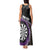 Personalised New Zealand Darts Tank Maxi Dress Koru Tribal Tattoo and Silver Fern Maori Pattern Purple Color