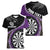 Personalised New Zealand Darts Women V-Neck T-Shirt Koru Tribal Tattoo and Silver Fern Maori Pattern Purple Color