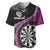 Personalised New Zealand Darts Baseball Jersey Koru Tribal Tattoo and Silver Fern Maori Pattern Pink Color