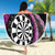 Personalised New Zealand Darts Beach Blanket Koru Tribal Tattoo and Silver Fern Maori Pattern Pink Color