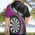 Personalised New Zealand Darts Hawaiian Shirt Koru Tribal Tattoo and Silver Fern Maori Pattern Pink Color