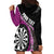 Personalised New Zealand Darts Hoodie Dress Koru Tribal Tattoo and Silver Fern Maori Pattern Pink Color