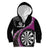 Personalised New Zealand Darts Kid Hoodie Koru Tribal Tattoo and Silver Fern Maori Pattern Pink Color