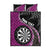 Personalised New Zealand Darts Quilt Bed Set Koru Tribal Tattoo and Silver Fern Maori Pattern Pink Color