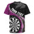 Personalised New Zealand Darts Rugby Jersey Koru Tribal Tattoo and Silver Fern Maori Pattern Pink Color