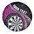 Personalised New Zealand Darts Spare Tire Cover Koru Tribal Tattoo and Silver Fern Maori Pattern Pink Color