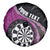 Personalised New Zealand Darts Spare Tire Cover Koru Tribal Tattoo and Silver Fern Maori Pattern Pink Color