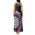 Personalised New Zealand Darts Tank Maxi Dress Koru Tribal Tattoo and Silver Fern Maori Pattern Pink Color