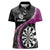 Personalised New Zealand Darts Women Polo Shirt Koru Tribal Tattoo and Silver Fern Maori Pattern Pink Color