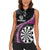 Personalised New Zealand Darts Women Sleeveless Polo Shirt Koru Tribal Tattoo and Silver Fern Maori Pattern Pink Color