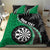 Personalised New Zealand Darts Bedding Set Koru Tribal Tattoo and Silver Fern Maori Pattern Green Color