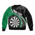 Personalised New Zealand Darts Bomber Jacket Koru Tribal Tattoo and Silver Fern Maori Pattern Green Color