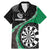 Personalised New Zealand Darts Family Matching Mermaid Dress and Hawaiian Shirt Koru Tribal Tattoo and Silver Fern Maori Pattern Green Color