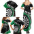 Personalised New Zealand Darts Family Matching Summer Maxi Dress and Hawaiian Shirt Koru Tribal Tattoo and Silver Fern Maori Pattern Green Color