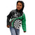 Personalised New Zealand Darts Kid Hoodie Koru Tribal Tattoo and Silver Fern Maori Pattern Green Color