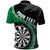 Personalised New Zealand Darts Polo Shirt Koru Tribal Tattoo and Silver Fern Maori Pattern Green Color