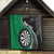 Personalised New Zealand Darts Quilt Koru Tribal Tattoo and Silver Fern Maori Pattern Green Color