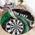 Personalised New Zealand Darts Round Carpet Koru Tribal Tattoo and Silver Fern Maori Pattern Green Color