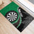 Personalised New Zealand Darts Rubber Doormat Koru Tribal Tattoo and Silver Fern Maori Pattern Green Color