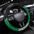 New Zealand Darts Steering Wheel Cover Koru Tribal Tattoo and Silver Fern Maori Pattern Green Color