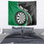 Personalised New Zealand Darts Tapestry Koru Tribal Tattoo and Silver Fern Maori Pattern Green Color