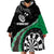 Personalised New Zealand Darts Wearable Blanket Hoodie Koru Tribal Tattoo and Silver Fern Maori Pattern Green Color